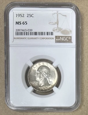 1952 25C Washington Quarter NGC MS65 - Image 1 of 2