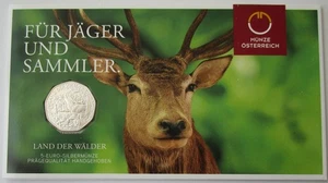 Austria 5 euro 2011 paese delle foreste argento FDC - Foto 1 di 2