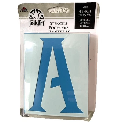 NUEVAS Plantillas de Alfabeto Reutilizables Arte Popular a Cuadros 48 Ct, 4 pulgadas Plantillas de Letras A-Z Foto 1 de 4