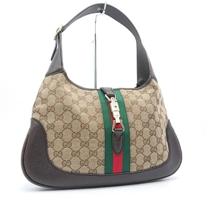 GUCCI New Jackie  Hobo Sherry Line GG Canvas Leather Shoulder Bag 153696 213312 - Image 1 of 4