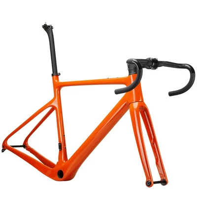 Cuadro de bicicleta de grava de carbono 40C neumáticos cuadro de bicicleta luz freno de disco cuadro de bicicleta Foto 1 de 4