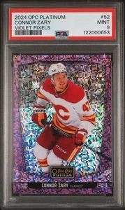 2024-25 O-Pee-Chee OPC Platinum Violet Pixels #52 Connor Zary /299 PSA 9 POP 1 - Picture 1 of 2