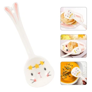 Cute Serving Spoon Bunny Pattern Ceramic Ramen Rabbit Cooking Spoons - Bild 1 von 12