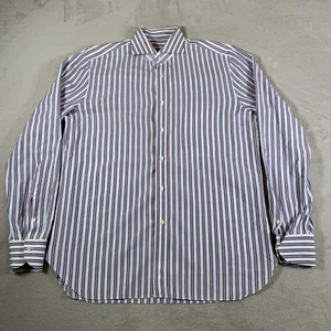 Isaia Hemd Herren 16,5 42 gestreift Knopfleiste Kleid Made in Italy Preppy Business - Bild 1 von 11