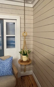 Dollhouse Miniatures 1:12 Handmade Macramé Plant Hanger Doll Garden Decor OOAK - Picture 1 of 4