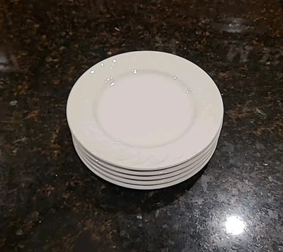 一套 5 Oneida PICNIC Off 白色 6 1/8 英寸面包盘。 篮子编织 — 第 1/4 张图片