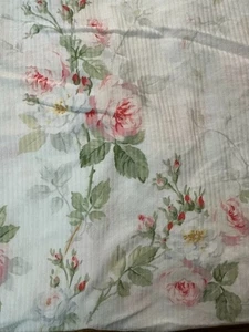 RALPH LAUREN Full/Queen Duvet Cover MEADOW WAY FLORAL White/Pink/Stripe VINTAGE - Picture 1 of 4