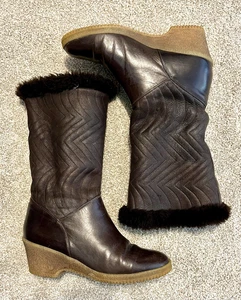 BLONDO, DAMEN 9 M, BRAUN GESTEPPTES LEDER, WINTERSTIEFEL ZUM ÜBERZIEHEN, KUNSTFELL GEFÜTTERT - Bild 1 von 7