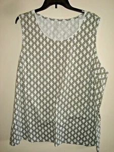 Ladies Plus Tank Top Olive Size 2X Fun Print Coral Bay - Picture 1 of 2