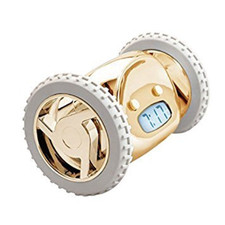 Clocky LCD Display Running Alarm Clock on Wheels Run Away for Heavy Sleeper Gold
