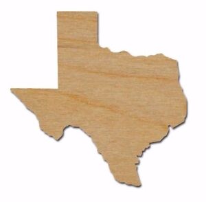 Texas TX State Shape Unfinished Wood Craft Cut Outs Lone Star State Made In USA 
