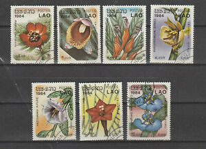 th1  Lao Laos  série 7  flore fleurs   1984  oblitérés
