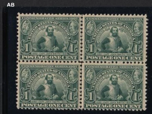 1907 Jamestown Sc 328 MNH OG block of 4 NH CV $280 AB - Picture 1 of 1