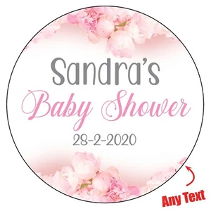 GLOSSY 24x Personalised Baby Shower Gender Reveal Party Bag Stickers Labels 1050 - Picture 1 of 6