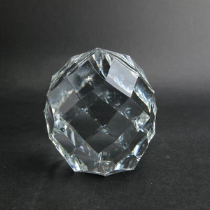 Royal Brierley Cut Crystal 3" Faceted Clear Glass Paperweight - Picture 1 of 6