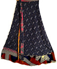 Jupe sari indien femme art incroyable faite à la main réversible vintage hippie