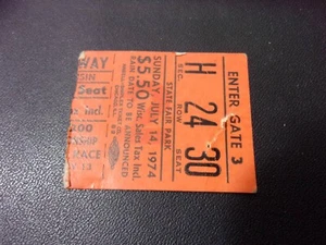 July 14 1974 Vintage Milwaukee Wis State Fair Park Speedway Racing Ticket Stub - Imagen 1 de 4
