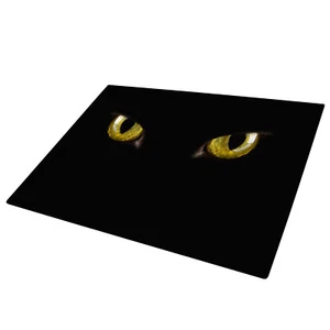 Tabla de cortar de vidrio cocina protector de encimera negro amarillo ojos de gato fresco - Imagen 1 de 3