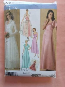 Simplicity 4270 Misses' Retro 1930 Vestido de Noche y Boda Patrón Talla 8-16 - Imagen 1 de 2