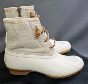 Botas de lana Sperry para mujer en relieve de agua salada impermeables blancas STS82473 talla 7M VER - Imagen 1 de 7