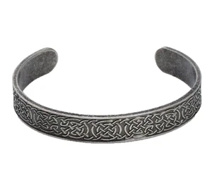Edelstahl Armreif antik silber Wikinger Kelten Runen für 17cm - Bild 1 von 2