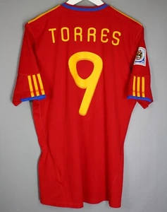 SPAIN NATIONAL TEAM 2010 WORLD CUP HOME FOOTBALL SHIRT JERSEY #9 TORRES SIZE M - Picture 1 of 8