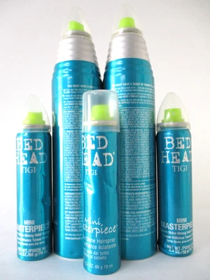 TIGI CABEZAL DE CAMA OBRA MAESTRA SPRAY PARA EL CABELLO 2x 9,5 OZ + 3x 2,4 OZ abollado (Lote de 5) Foto 1 de 2