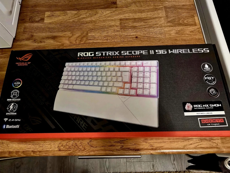 ASUS ROG Strix Scope II 96 Wireless Mechanical RGB Gaming Keyboard, UK Layout - Image 1 of 4