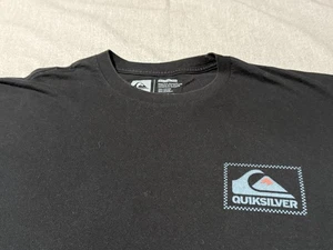 Quiksilver Men's BLACK T-Shirt Size XL - EXTRA LARGE - Regular Fit 2 Sided - Picture 1 of 18