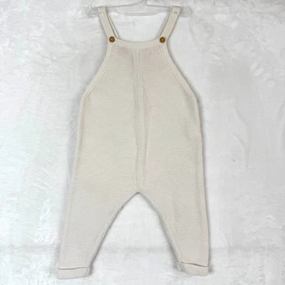 Suéter de algodón tejido de una pieza Zara mono bebé 12-18 meses marfil crema Foto 1 de 4