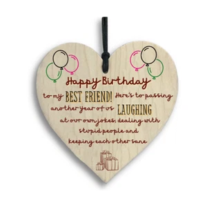 Targa in legno cuore migliore amica idea regalo compleanno amicizia bestia messaggio  - Foto 1 di 3