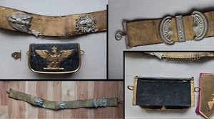 Zweiter Weltkrieg italienischer faschistischer Grenadier Offiziersbandolier Gürtel Munitionskiste Epauletten - Bild 1 von 5