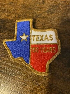Vintage "Texas 150 Years" Sesquicentennial Embroidered Patch With Gold Thread - Bild 1 von 4