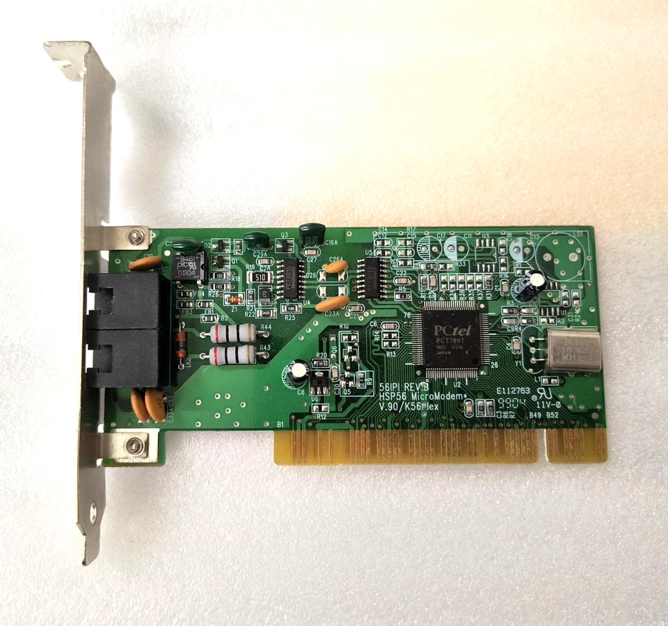 VINTAGE PCTEL 56IPI HSP56 MICRO VOICE/FAX/56K PCI MODEM RM2-LAN10A - Image 1 of 4