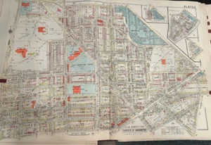 1959 WASHINGTON DC 14TH ST.-CLINTON AV. & JACKSON ST.-MICHIGAN AV. ATLAS MAP - Picture 1 of 5