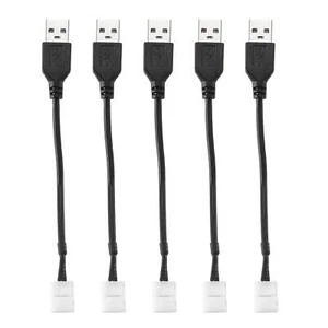 LED-Streifenlichtanschluss 2 Pin 8mm Anschluss an USB-Kabel 150mm Länge 5 Stück - Bild 1 von 5