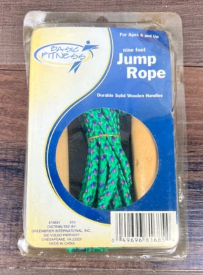 Alças giratórias básicas fitness corda de pular de madeira - corda de pular pesada 9' - Imagem 1 de 3