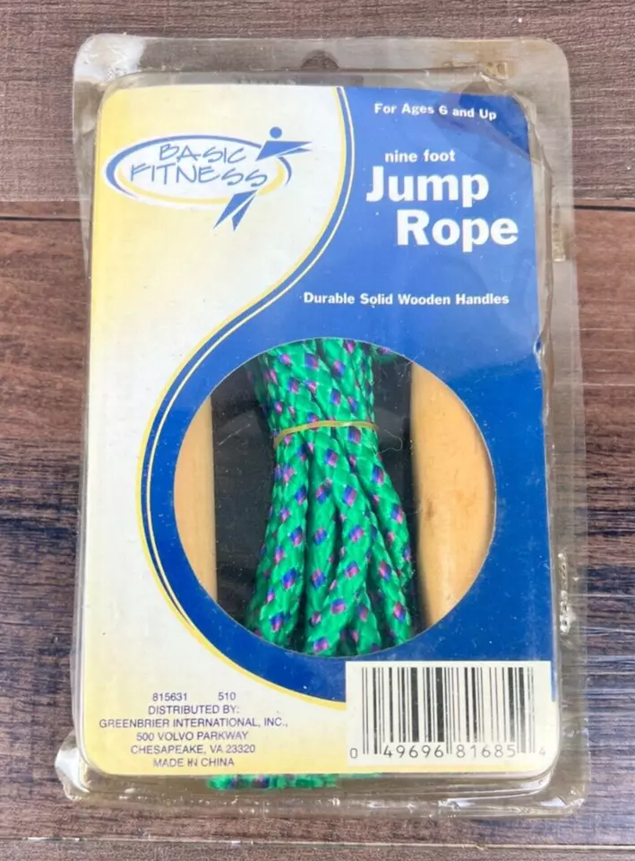 Fitness Design Jump Rope 9 Foot Wooden Handles Springs