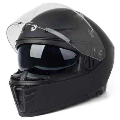 Integralhelm mit Doppelvisier Motorradhelm ECE 22.06 Rollerhelm Moped Schwarz - Bild 1 von 4