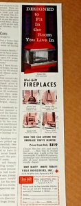1961 anuncio impreso - Chimeneas para el hogar Uni-Bilt Vega Industries Syracuse NY publicidad - Imagen 1 de 2