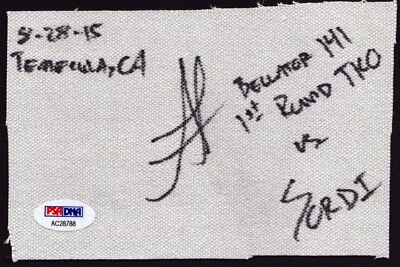 AJ Matthews Signed 4x6 Bellator 141 MMA Fight Used Cage Floor Canvas PSA/DNA COA - Image 1 of 4