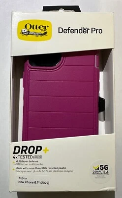 Genuine Otterbox Defender PRO Case w/Clip for iPhone 14 Plus (ONLY) - Pink - Image 1 of 3