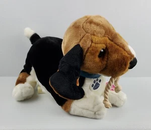Nintendogs BEAGLE cane peluche peluche collare blu funzionante Nintendo 2007 - Foto 1 di 9