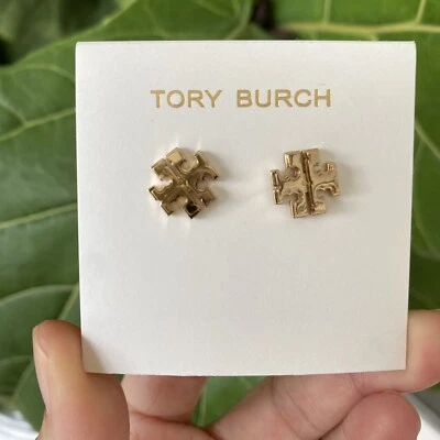Authentic Tory Burch Small Logo Stud Earrings   Style 143361  New - Image 1 of 4