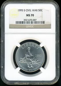 SUPERB 1995-S Civil War 50c NGC **MS70** LUSTROUS UNTONED - Picture 1 of 4
