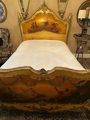 Siglo XIX, SUITE DORMITORIO FRANCÉS VERNIS MARTIN, BRONCE ORMOLU.Sello "L" Foto 1 de 4