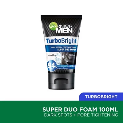GARNIER MEN Turbobright Super Duo Espuma Mancha Oscura Apriete de Poros 100 ml Foto 1 de 4