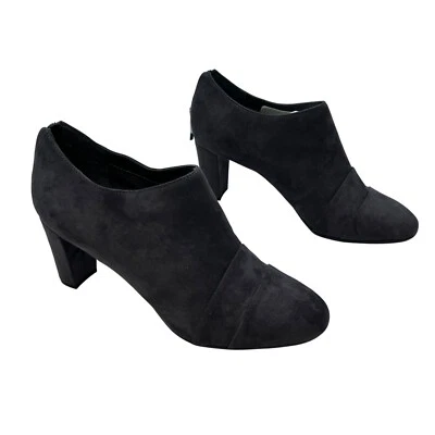 Botas de tornozelo aerossóis descanso de salto cinza camurça salto fechado cinza tamanho 10W zíper - Imagem 1 de 4