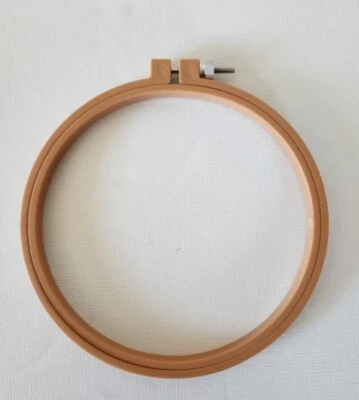 Plastic 6" Tan Embroidery Hoop Made In USA Cross Stitch Craft  - Image 1 of 4