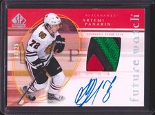 2015-16 SP AUTHENTIC ARTEMI PANARIN FUTURE WATCH PATCH AUTO AUTOGRAPH 13/25!